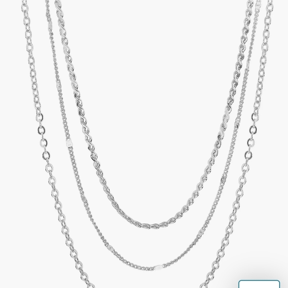 New Sterling Forever 3 Layered Necklace - Picture 2 of 4